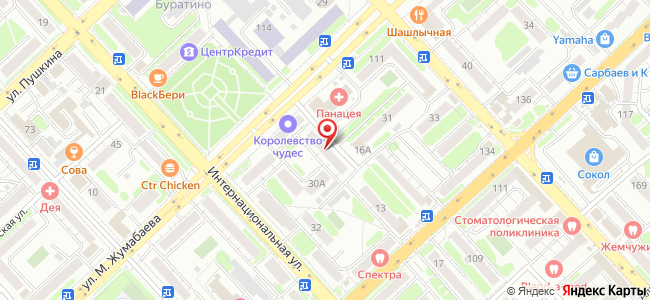 Квартира посуточно Бостандыкская, 11 на карте Петропавловска