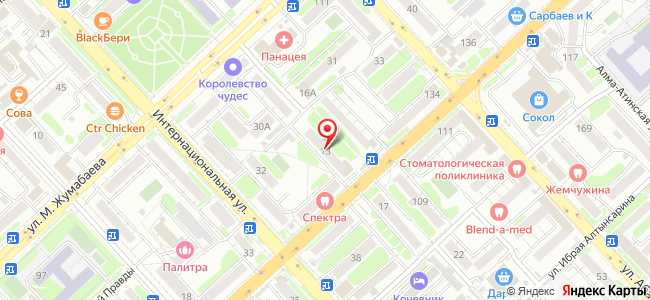 Квартира посуточно Бостандыкская, 13 на карте Петропавловска
