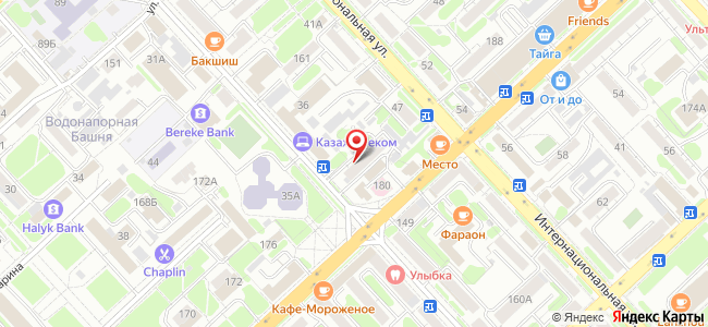 Квартира посуточно Букетова, 38 на карте Петропавловска