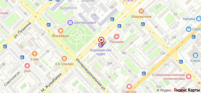 Квартира посуточно Жумабаева, 107 на карте Петропавловска